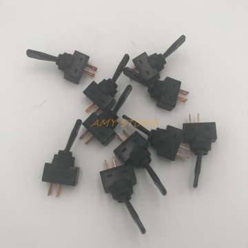 10Pcs ASW14 ASW-13-101 ASW-13-103 20A/12VDC 10A/125VAC ON/OFF 2/3Pin 12mm Mount Toggle Switch Black Plastic for Car Boat Truck