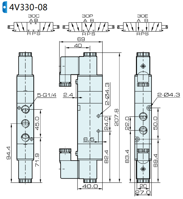 4V330C-08 DIMENSION