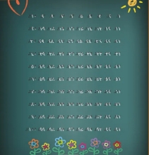 3 Plasticized Paper Posters with Braille Letter