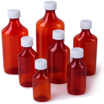 Wholesale Pharmacy Liquid Medicine Bottles: 1oz, 2oz, 4oz Oval Cough Syrups
