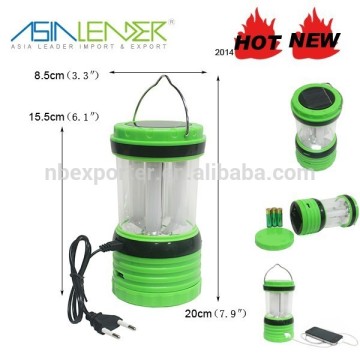 8LED Rechargeable Solar Lantern With Mobile Phone Charger tent lantern