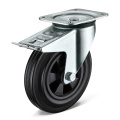 Black rubber casters and wheel ball bearing