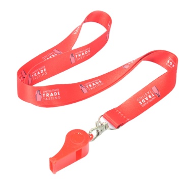 Custom Red Whistle Lanyard with Logo