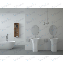 artificial stone vanity sink pedestal, artificial stone vanity sink freestanding BS-8502