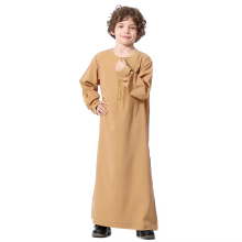 Islamic Kids and Teens Boy's Robe Prayer Caftan with Pockets - Dubai Style Thobe for Prayers