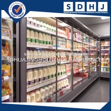 Commercial Vertical fan cooling optional glass door refrigerating showcase