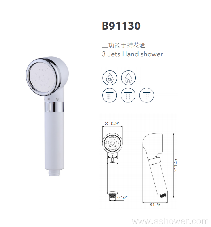 66mm Triple Function Filter Shower