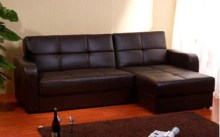 Leather sofa bed, lounge;