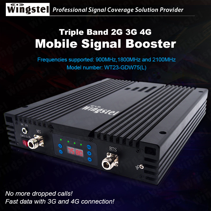 Tri Band Mobile Signal Booster 900 1800 2100 Mhz