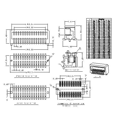 0.8mm Board to Board connector,female, mating Height=5.2mm BB0.8F-5.2XXX01