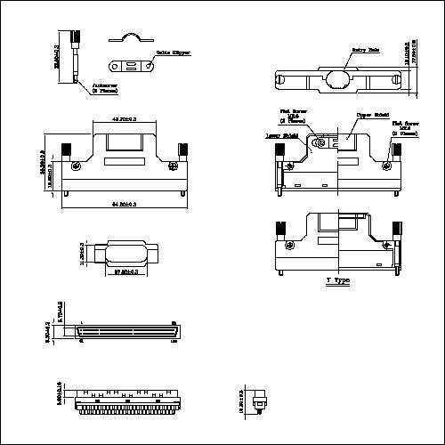 1.27mm Series Shielded Backshell Kits 100P St 1.27mm Series Shielded Backshell Kits 100P St