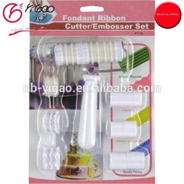 China wholesale Fondant Ribbon Cutter Embosser Set