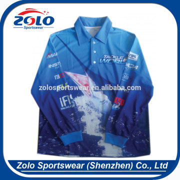 Custom Sublimated Men's Long Sleeves Fishing Jerseys With UPF
