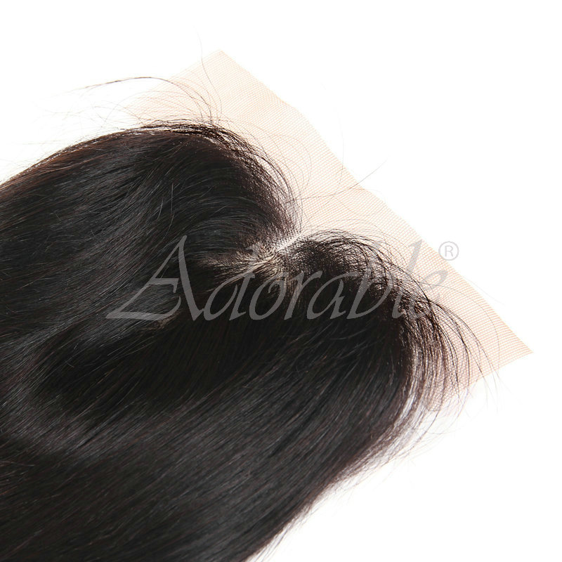 Factory Price Hot Sale brazilian silk straight hair virgin human hair weaving with lace closure STW 4*4