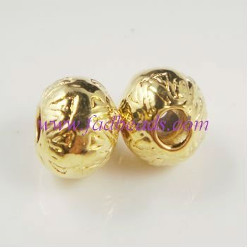 Gold plated rubber stopper beads