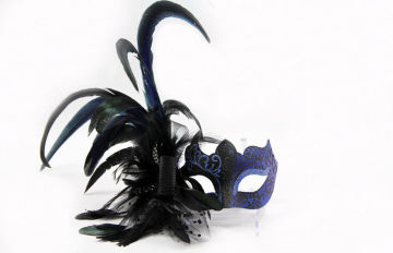 Mardi Gras Feather Masquerade Masks / Eye Masks Fancy Dress 15"