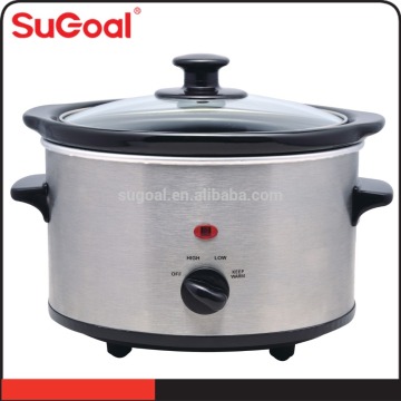 SuGoal 1.5-Quart Slow Cooker, Stainless Steel,Brushed