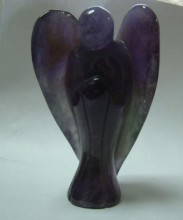 highly polished gemstone amethyst angel figurine