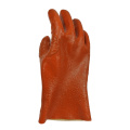 Guantes marrones resistentes al desgaste con palmeras gruesas.