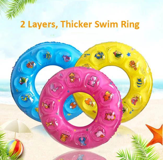 Whole Sale Summer Pool Floater Inflatable Circle Milti Color Plastic Crystal Swimming Rings