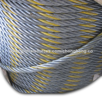 Bright Steel Wire Rope with Yellow Painted and Wooden Spool, Painting on Strand Available