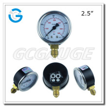High quality 2.5 inch black steel case brass internal CNG pressure manometer