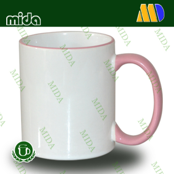 Sublimation ceramic blank mugs / Rim color mug