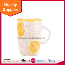 Fashion hand painted ceramic lemon personal cup