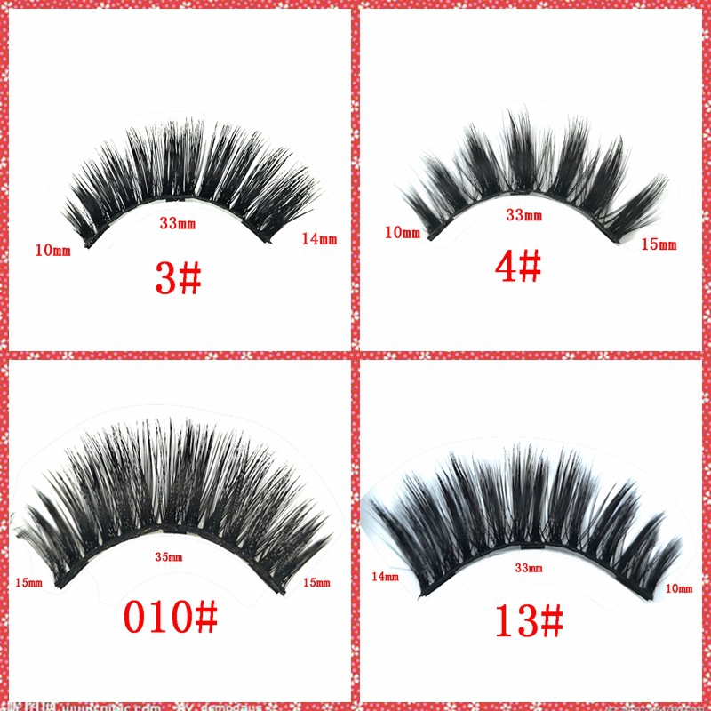 Three pairs magnetic eyelashes in silver box