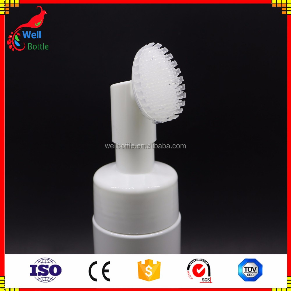 43mm PET 120ml 150ml Plastic Foam Pump clear Bottle With Silicone Brush FB-002Z