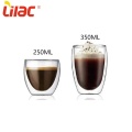 Lila 250ml/350ml koffie/thee helder glazen dubbelwandige kopjes