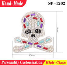 skull design rhinestone sandals decoration ladies ornaments shining shoe accessories