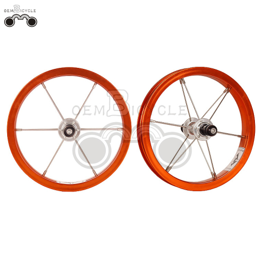 Orange 6061 alloy rim 12H 12inch set roda