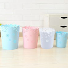 flower design plastic deskside waste basket middle east market garbage can