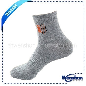 Wenshan custom pure grey sport socks