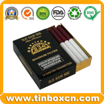 Rectangular Cigarette Tin with Sliding Cover Slide Tin Box