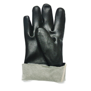 Black pvc dipped sandy finish working gloves