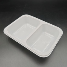 white CPET food tray black lunch box