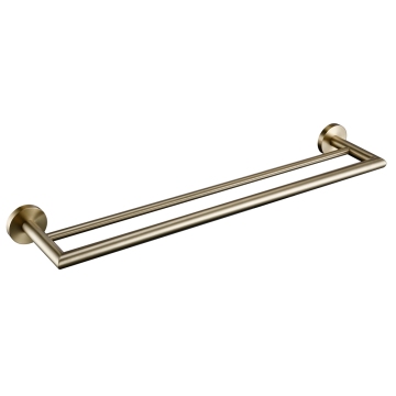 Moon double towel rails brushed brass