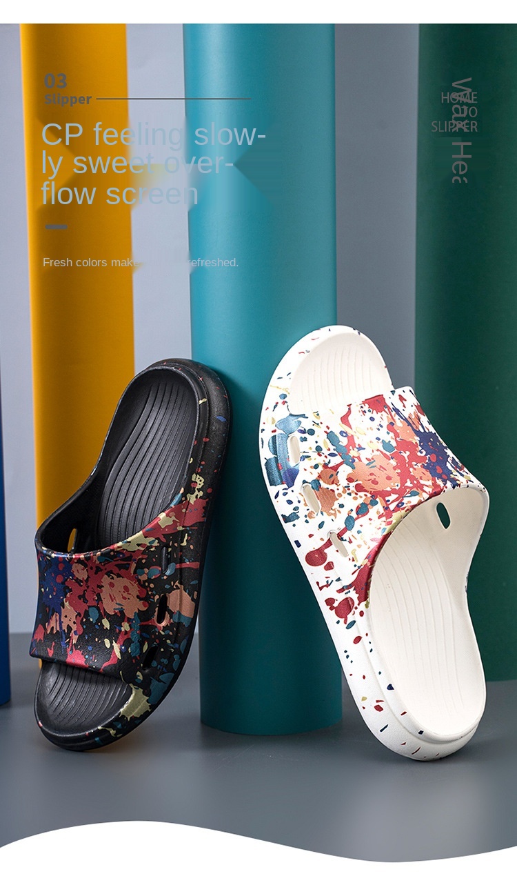 2021 fashion Graffiti color anti slip women summer slide slipper soft eva beach slides Couples sandals for man hot sale