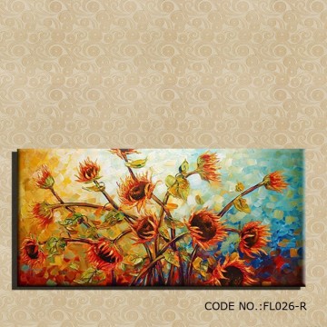 Large stretched flower paintings for bedroom