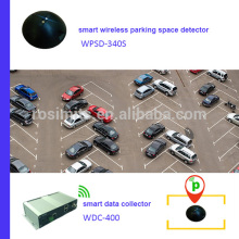 Smart parking system wireless parking space sensor to detect available parking spots.