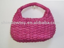 Fashion red paper straw bag, Paper straw handbag