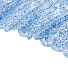 In Stock Blue Lace Fabric with Embroidery Tulle Net and Transparent Spangles - 10 Colors for Women's Dresses & Designer Clothing