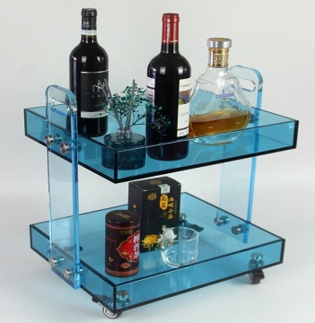Multi-Function Acrylic Trolley Bar Cart for Perfume/Wine Display