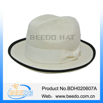 Cute short brim white fedora hats women