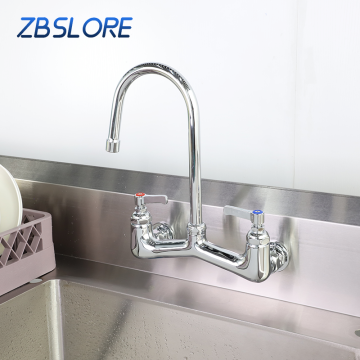 Luxury Chrome Kitchen Sink Faucets with Double Levers