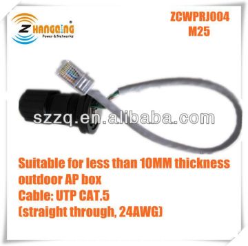 Waterproof RJ45 Coupler, Shielded, Field Installable RJ45 Connector, with PCB and Cable ZCWPRJ004