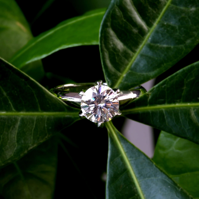 Hot Sales Classic 925 Silver 1CT Moissanite Ring