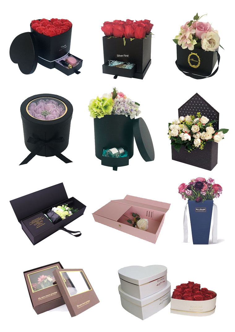 Silver First New products velvet round flower box fashion flower packaging box